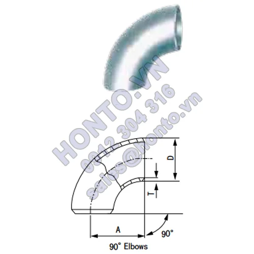 Cút hàn 90° inox công nghiệp-66