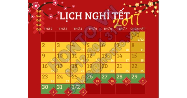 Bộ Lao động chính thức thông báo lịch nghỉ Tết Đinh Dậu 2017