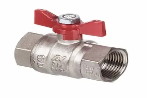 Stainless steel butterfly valve with red handle