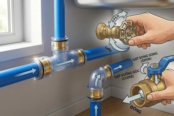 Van nước mở theo chiều nào?