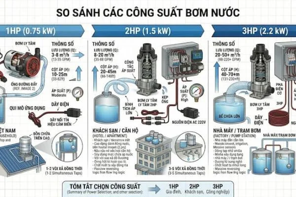 Máy bơm 3 HP là gì?