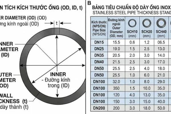 Độ dày ống inox là gì?