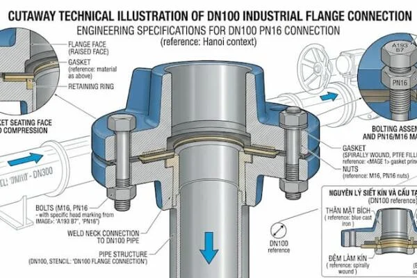 Mặt bích D100 là gì?