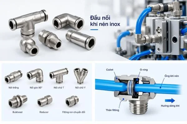 Đầu nối khí nén inox là gì?