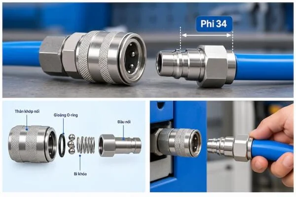 Khớp nối nhanh phi 34 là gì?