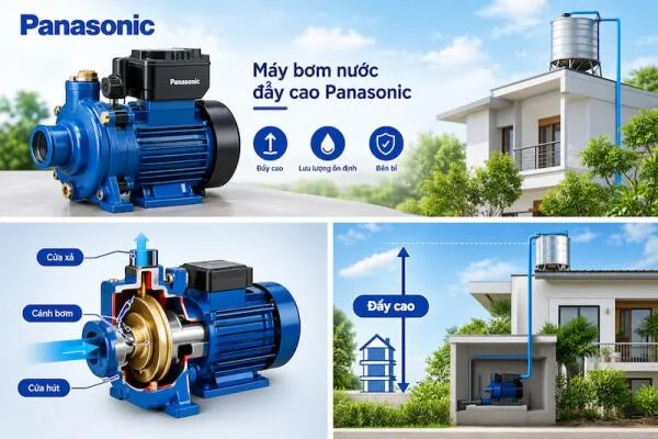 Máy bơm nước đẩy cao Panasonic