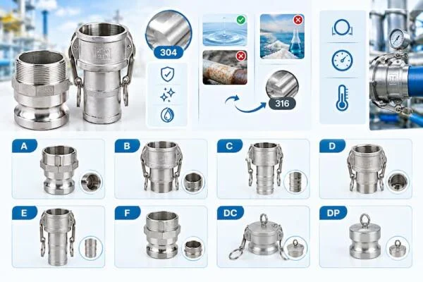 Bộ khớp nối nhanh inox 304: Đặc điểm, ưu điểm và ứng dụng công nghiệp