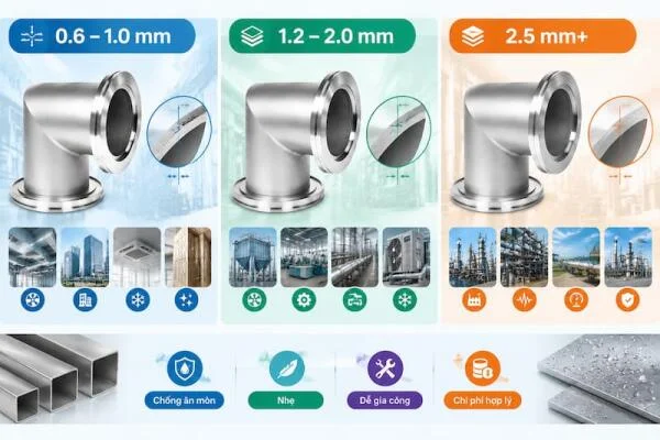 Lựa chọn co vuông inox
