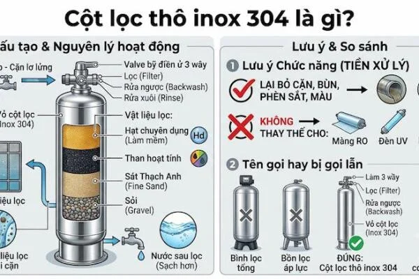 Tổng quan cột lọc thô inox 304