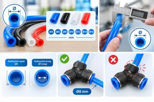 Cách chọn kích thước đầu nối khí chữ Y phù hợp với ống hơi