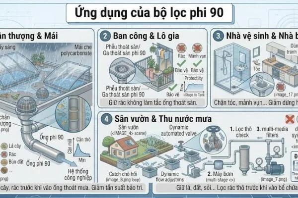 Cấu tạo của bộ lọc rác phi 90