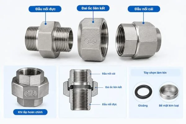Ứng Dụng Của Rắc Co Ren Inox Trong Hệ Thống Đường Ống Công Nghiệp