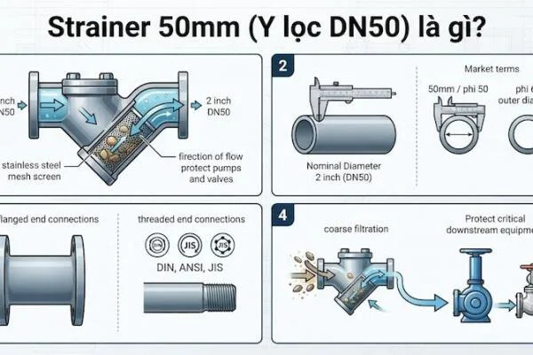 Cấu tạo của Strainer 50mm