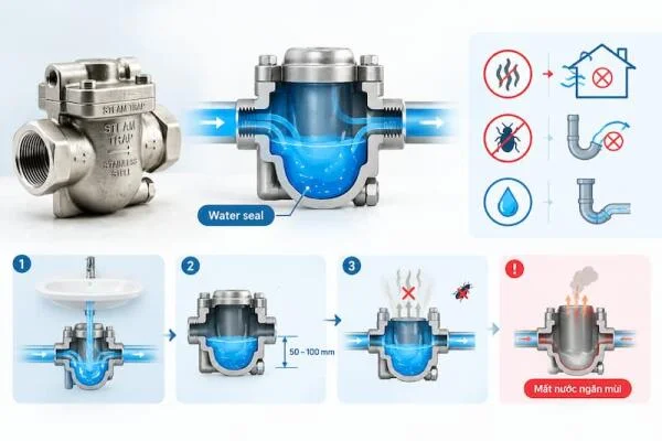 Vai trò của water trap trong hệ thống đường ống nước