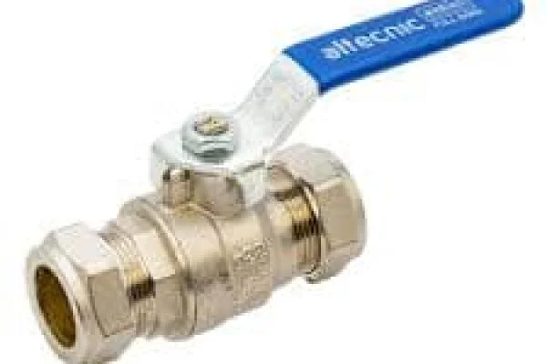 Brass ball valve with blue handle