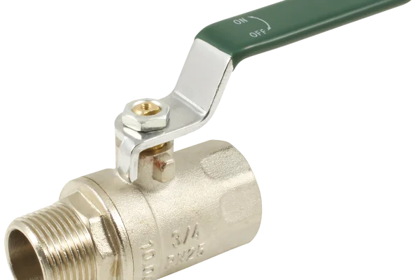Brass ball valve with green handle
