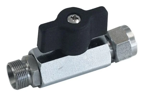 Stainless steel ball valve with black handle