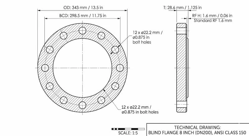 Nguyên lí hoạt động của mặt bích 8 inch