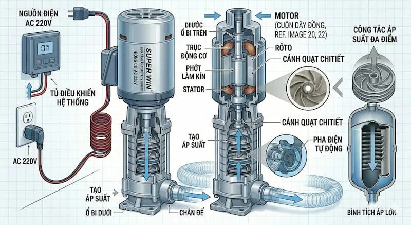 Nguyên lí hoạt động của bơm tv