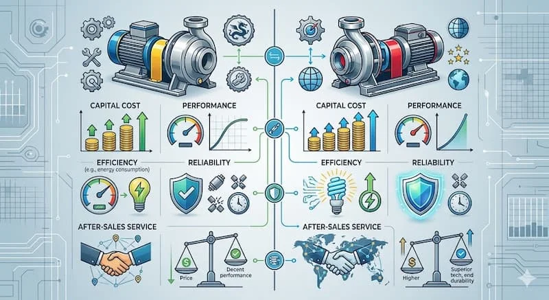 So sánh bơm ly tâm Trung Quốc