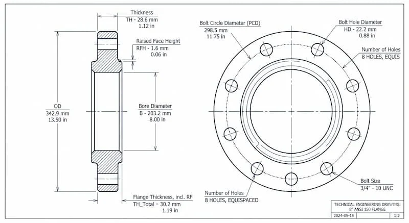 Nguyên lí hoạt động của mặt bích 8 inch