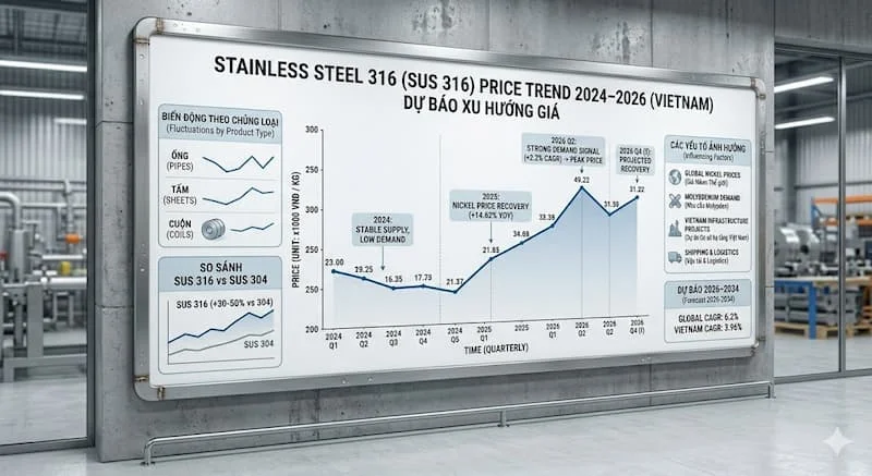 Bảng giá của inox 316