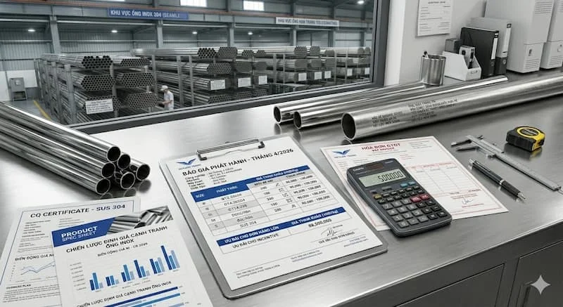 Bảng giá của giá ống inox