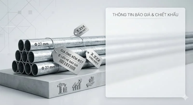Bảng giá của giá ống thép kẽm phi 27