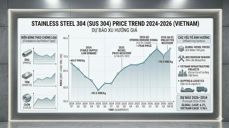 Bảng giá của giá inox 304