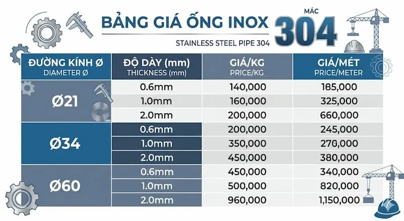 Định nghĩa ống inox
