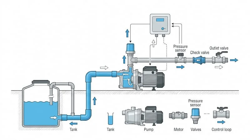 Nguyên lý hoạt động của máy bơm áp lực