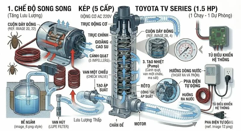 Định nghĩa của máy bơm nước kép