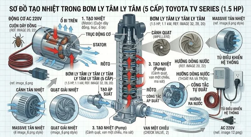 Hậu quả bơm nước bị nóng