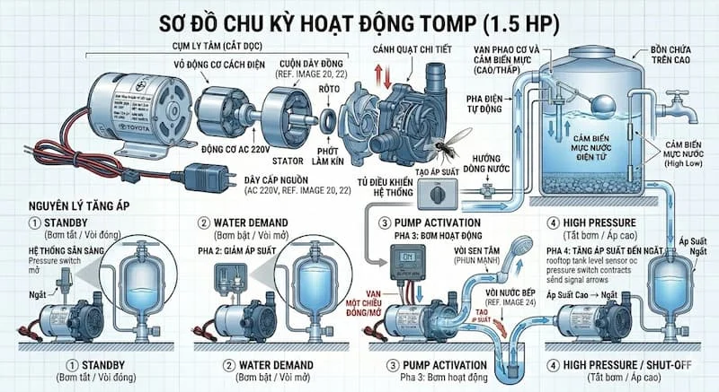 Ứng dụng của bơm nước Super Win 1.5 HP