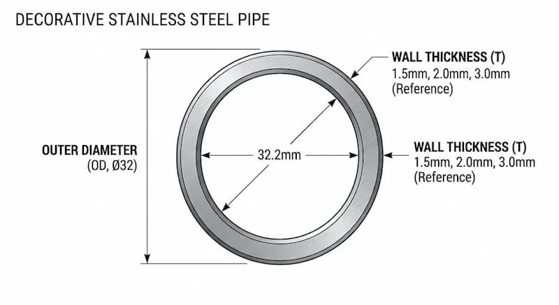Kích thước của quy cách ống inox 