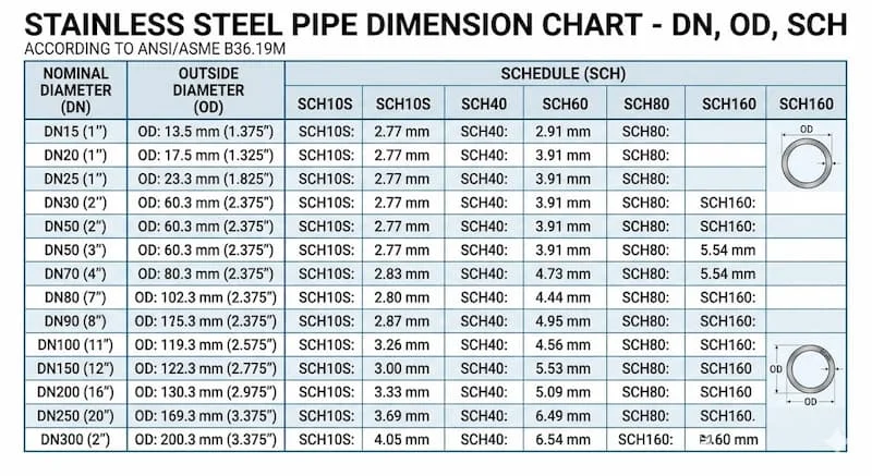 Định nghĩa của quy chuẩn ống thép inox