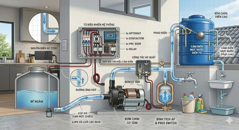 Ứng dụng của sơ đồ máy bơm 
