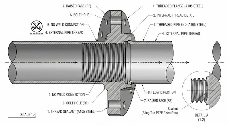Ứng dụng của bích ren