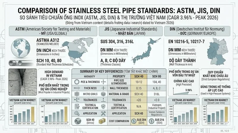 Ứng dụng tiêu chuẩn ống nước