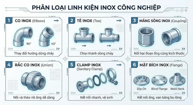 Các loại linh kiện lnox trên thị trường
