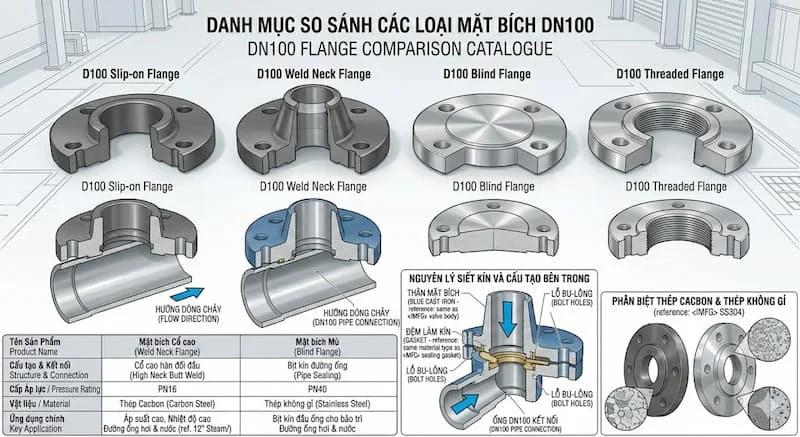 Các loại mặt bích phổ biến