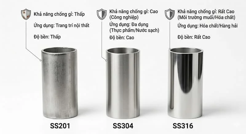 So sánh các loại ống