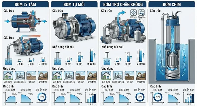 Các loại máy bơm phổ biến hiện nay