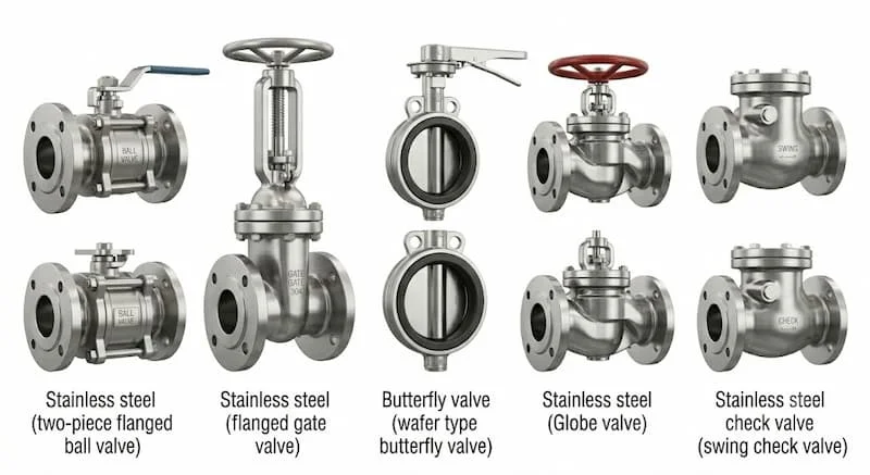 Các loại van inox phổ biến
