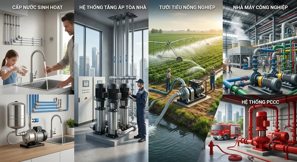 Ứng dụng của máy bơm nước trên thực tế