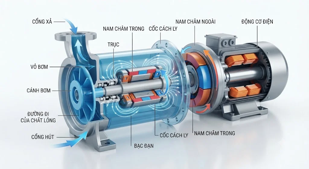 Cấu tạo chi tiết của bơm