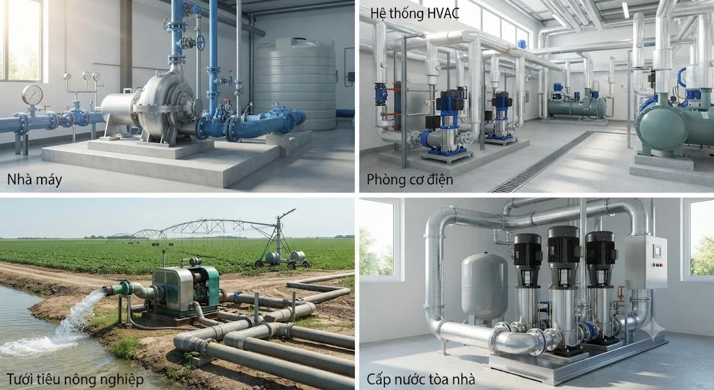 Ứng dụng của máy bơm nước trên thực tế