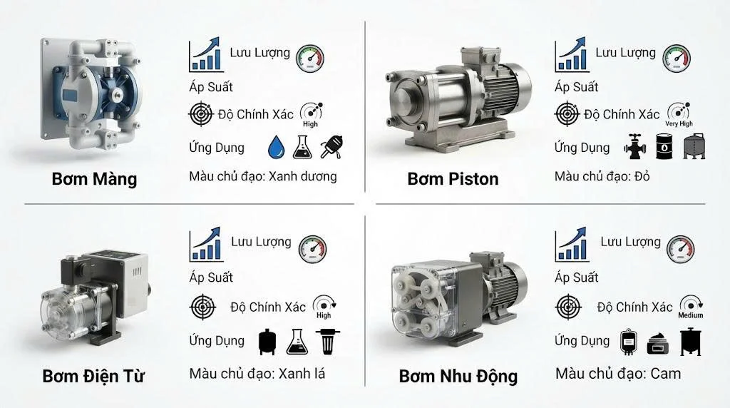 So sánh máy bơm với các loại khác