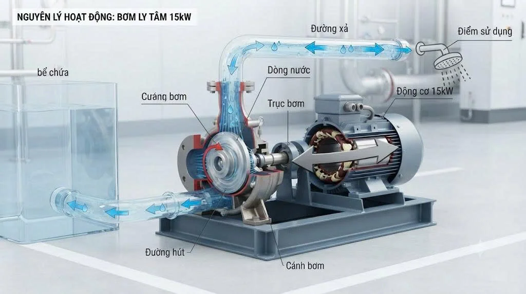 Nguyên lý hoạt động của máy bơm