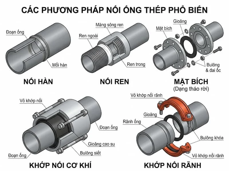 Nguyên lí của phương pháp nối ống thép